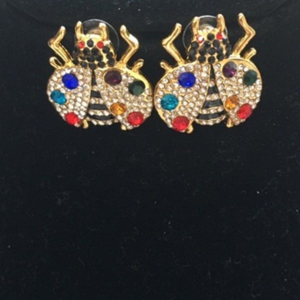 ISO Sassy Jones Dainty Bug Multi-color Earrings